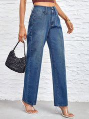 Kotty Women Straight Fit High-Rise Stretchable Jeans