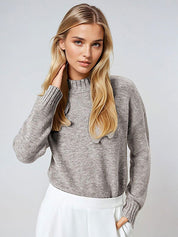 Kotty Women Mock Collar Long Sleeves Pullover Sweater