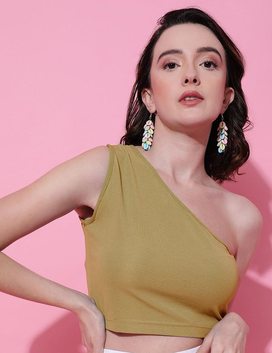 Kotty Women Solid One Shoulder Top