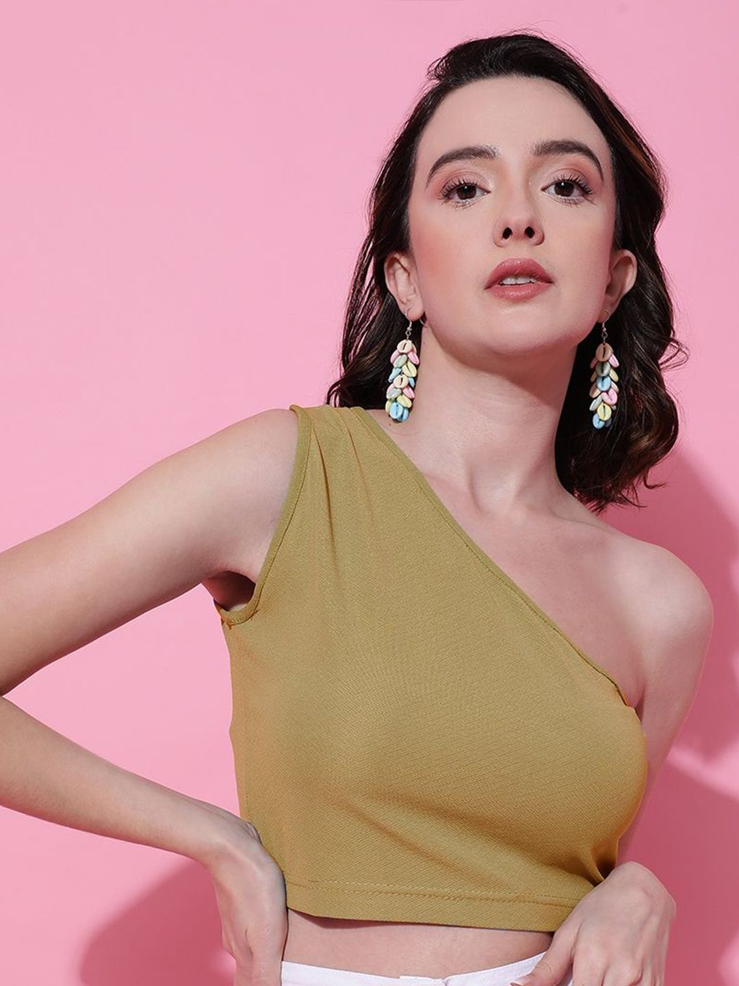 Kotty Women Solid One Shoulder Top