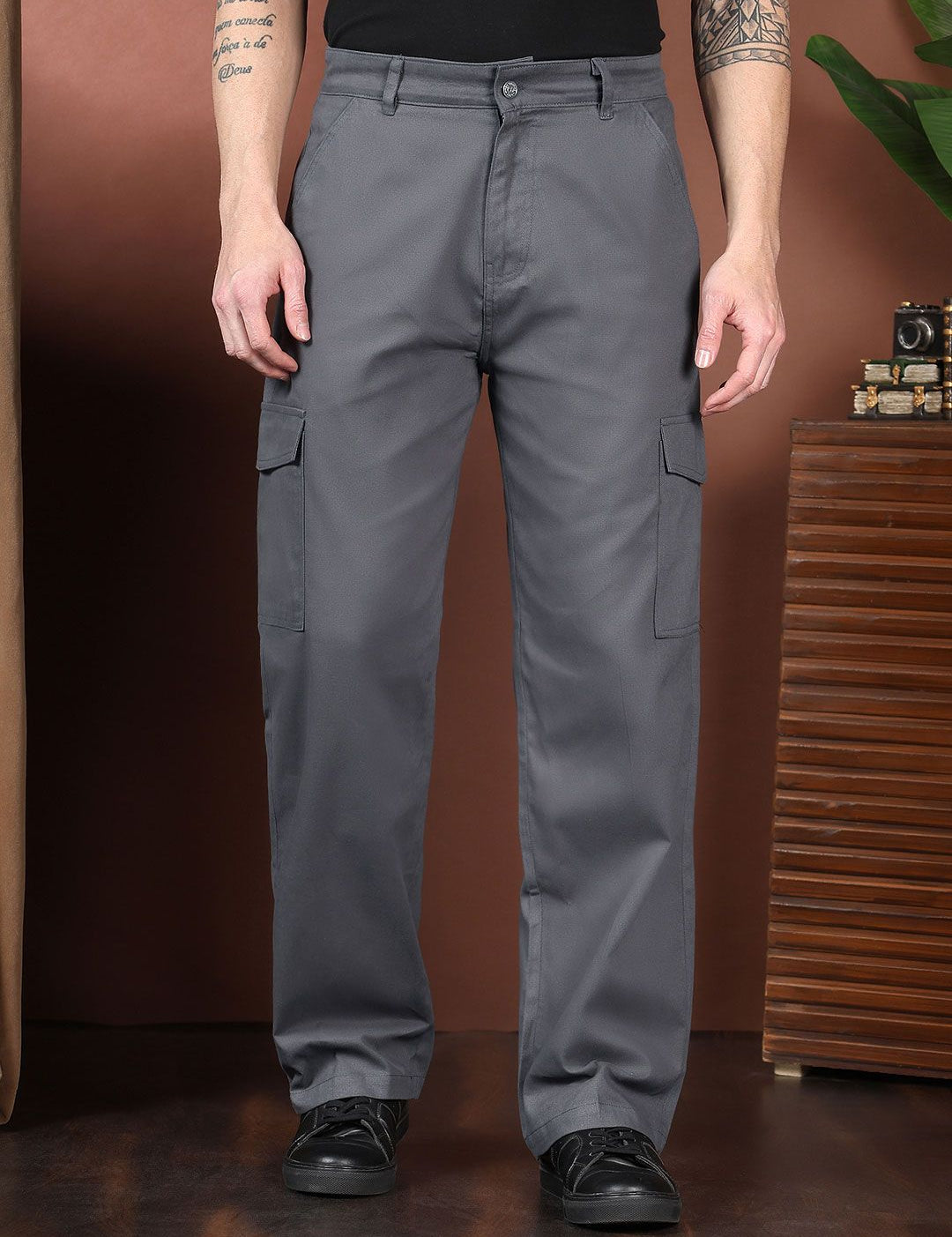 Kotty Men Relaxed Easy Wash Cargos Trousers