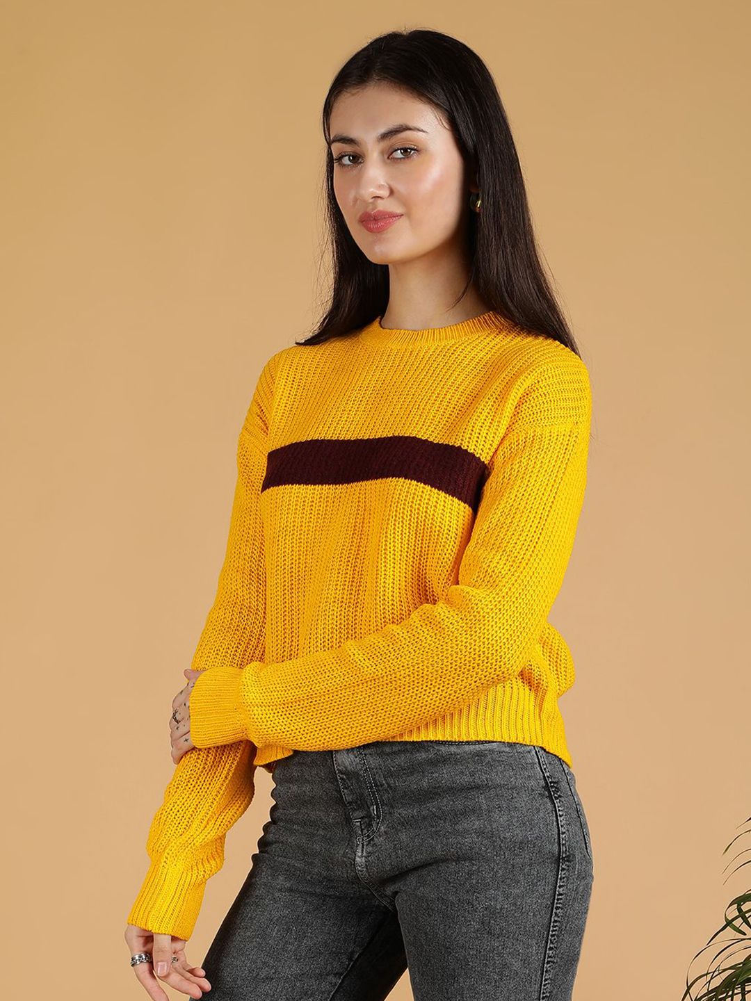 Kotty Women Colourblocked Pullover Cotton Sweaters