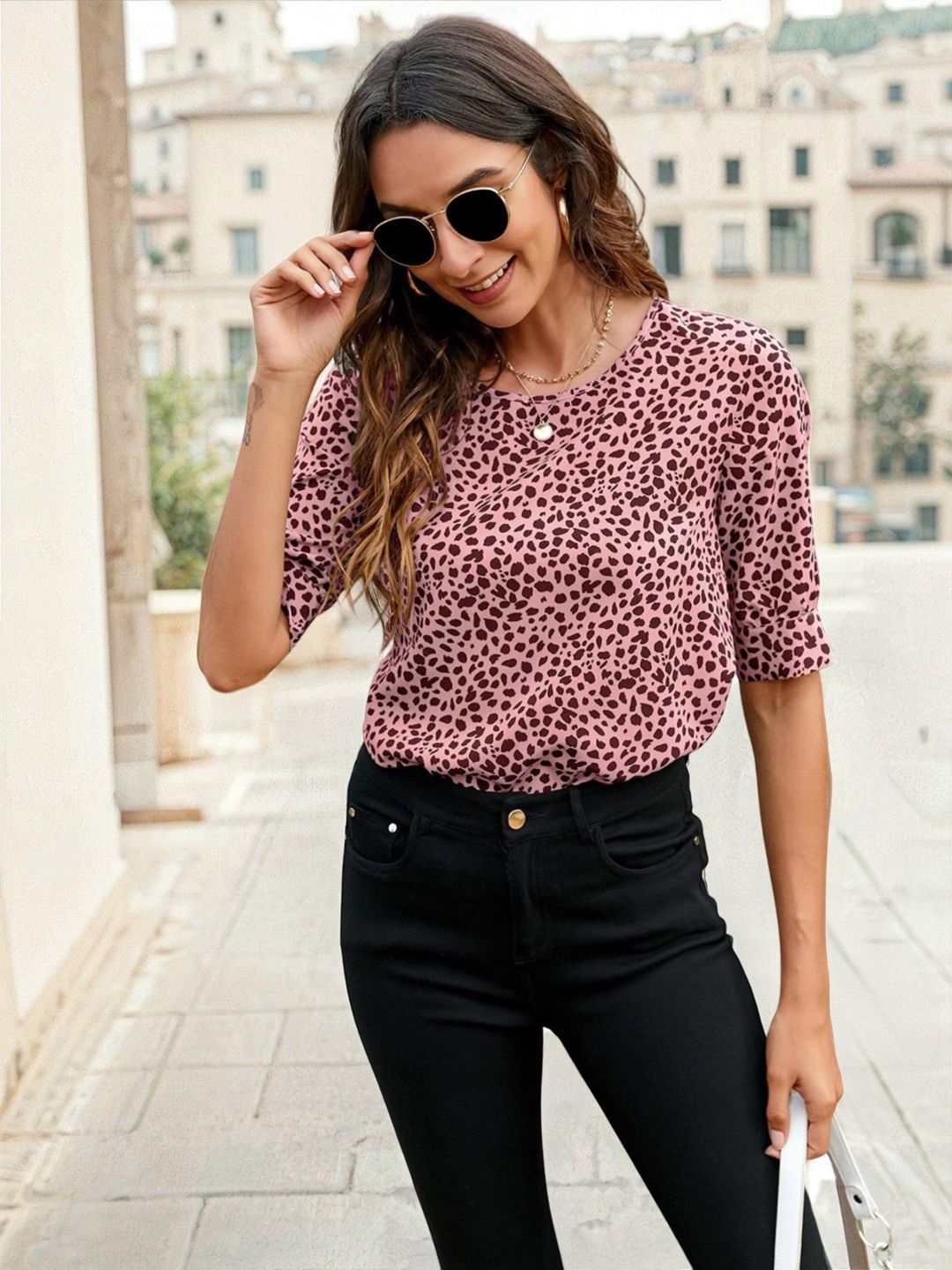 Kotty Printed Satin Regular Top