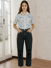 Kotty Women Relaxed Fit High-Rise Slash Knee Stretchable Jeans