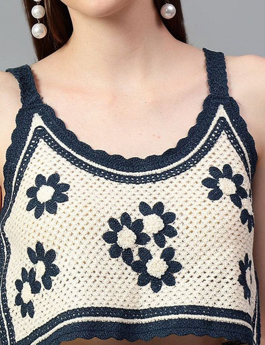 Kotty Women Self Design Scoop Neck Cotton Top