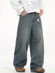 Kotty Men Wide Leg Low-Rise Light Fade Stretchable Jeans