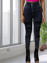 Kotty Women Skinny Fit High-Rise Mildly Distressed Light Fade Stretchable Jeans