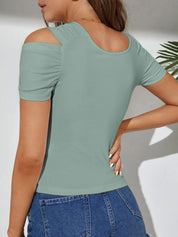 Kotty Women Halter Neck Cold-Shoulder Top