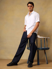 Kotty Men Comfort Fit Solid Spread Collar Linen Casual Shirt