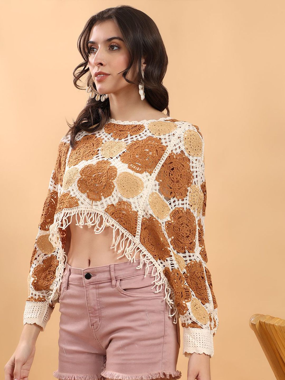 Kotty Women Self Design Cotton Kaftan Regular Top