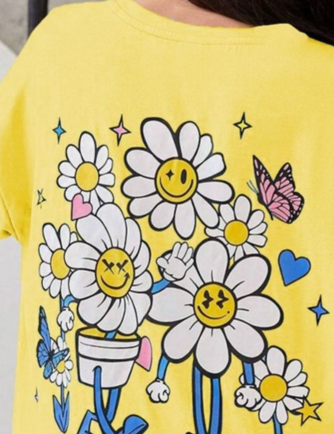 Kotty Girls Graphic Printed Round Neck Cotton Oversized T-shirt