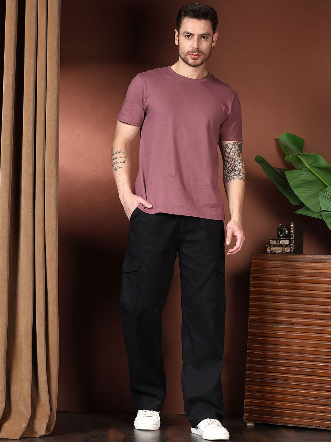 Kotty Men Relaxed Easy Wash Cargos Trousers