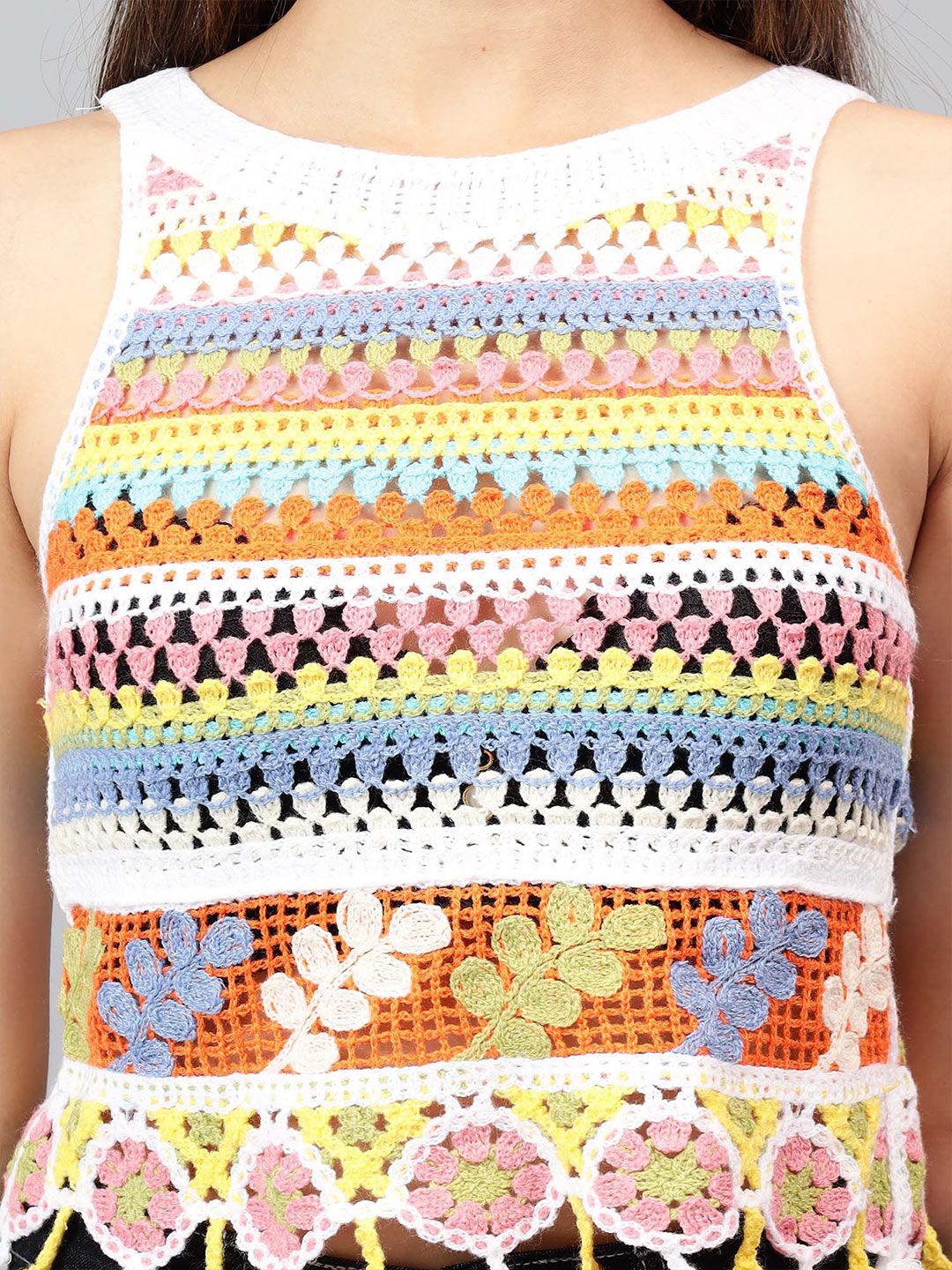 Kotty Women Self Design Boat Neck Cotton Top