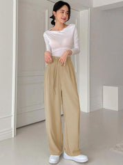 Kotty Women Relaxed Straight Leg Straight Fit High-Rise Trousers