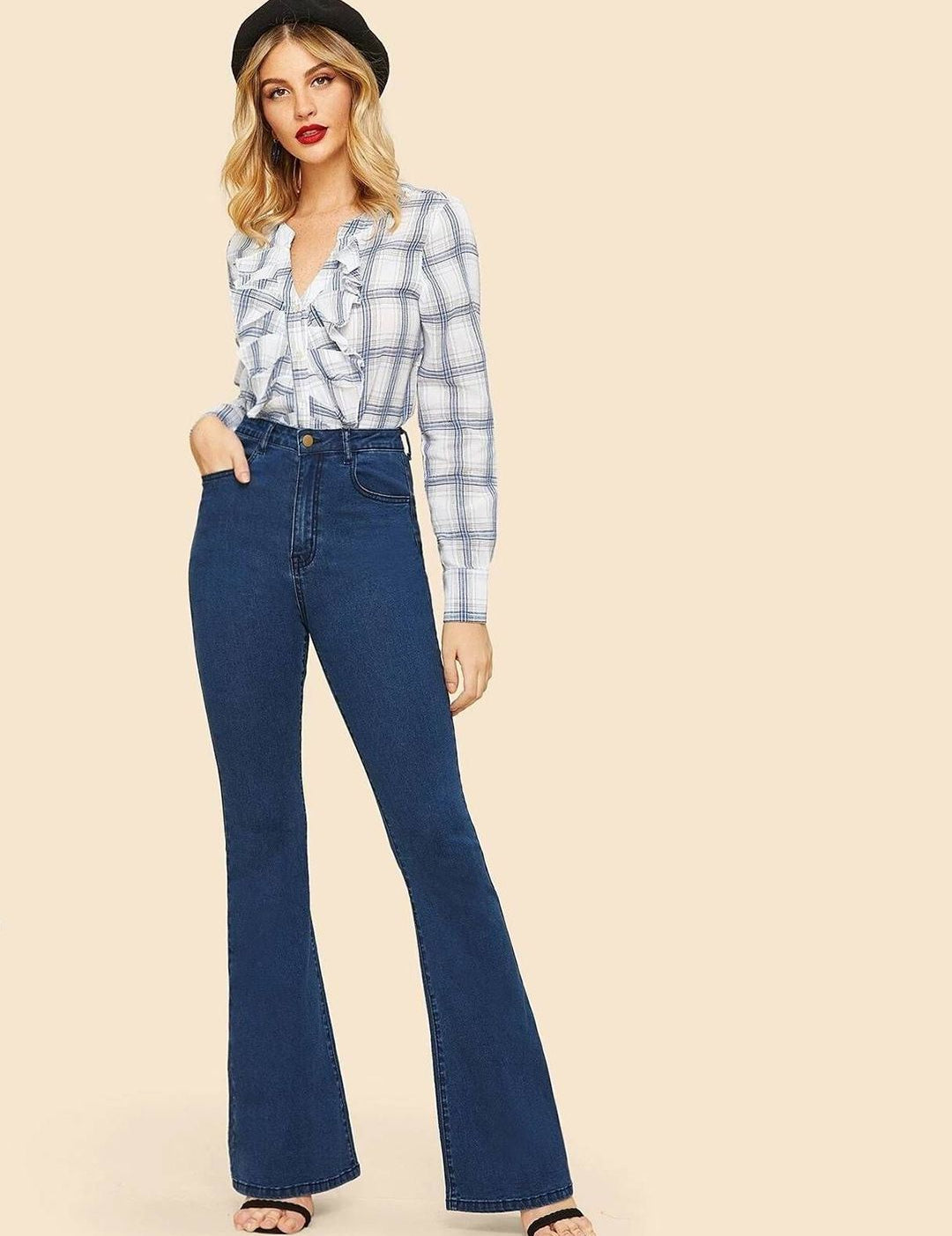 Kotty Girls Flared High-Rise Stretchable Jeans