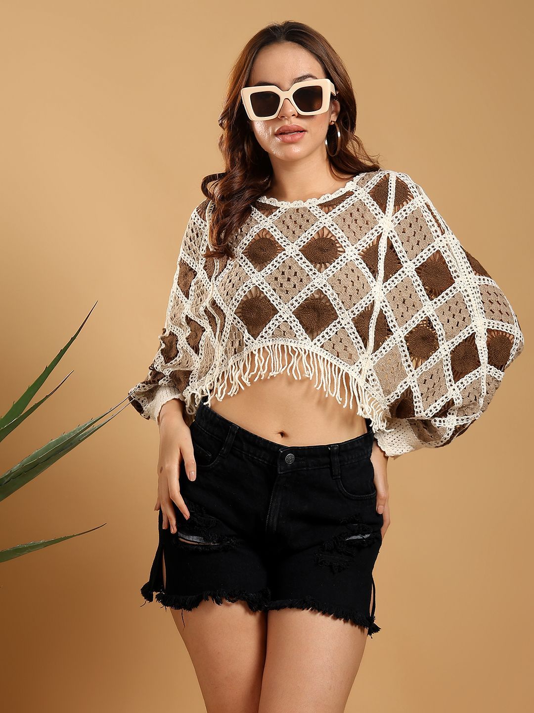 Kotty Women Round Neck Cotton Crop Top