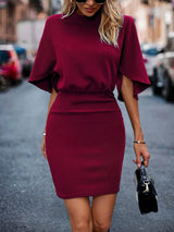 Kotty Women Flutter Sleeves A-Line Midi Dress