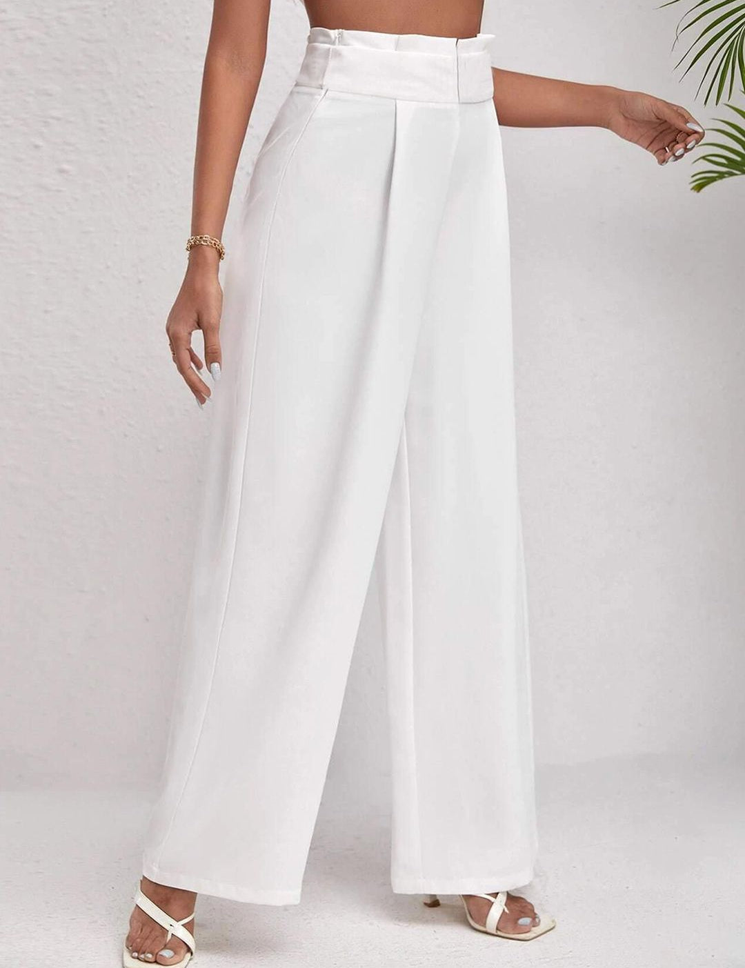 Kotty Women Wide Leg High-Rise Easy Wash Pleated Trousers