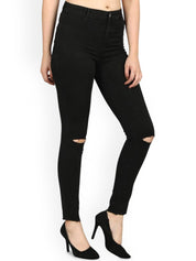 Kotty Women Skinny Fit High-Rise Stretchable Slash Knee Jeans