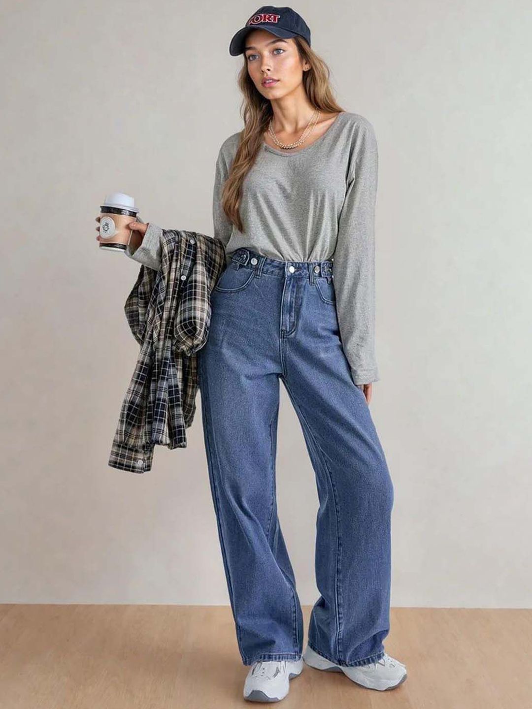 Kotty Women Boyfriend Fit High-Rise Stretchable Cotton Jeans