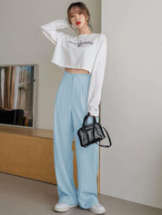 Kotty Women Straight Fit High-Rise Easy Wash Pleated Formal Trousers