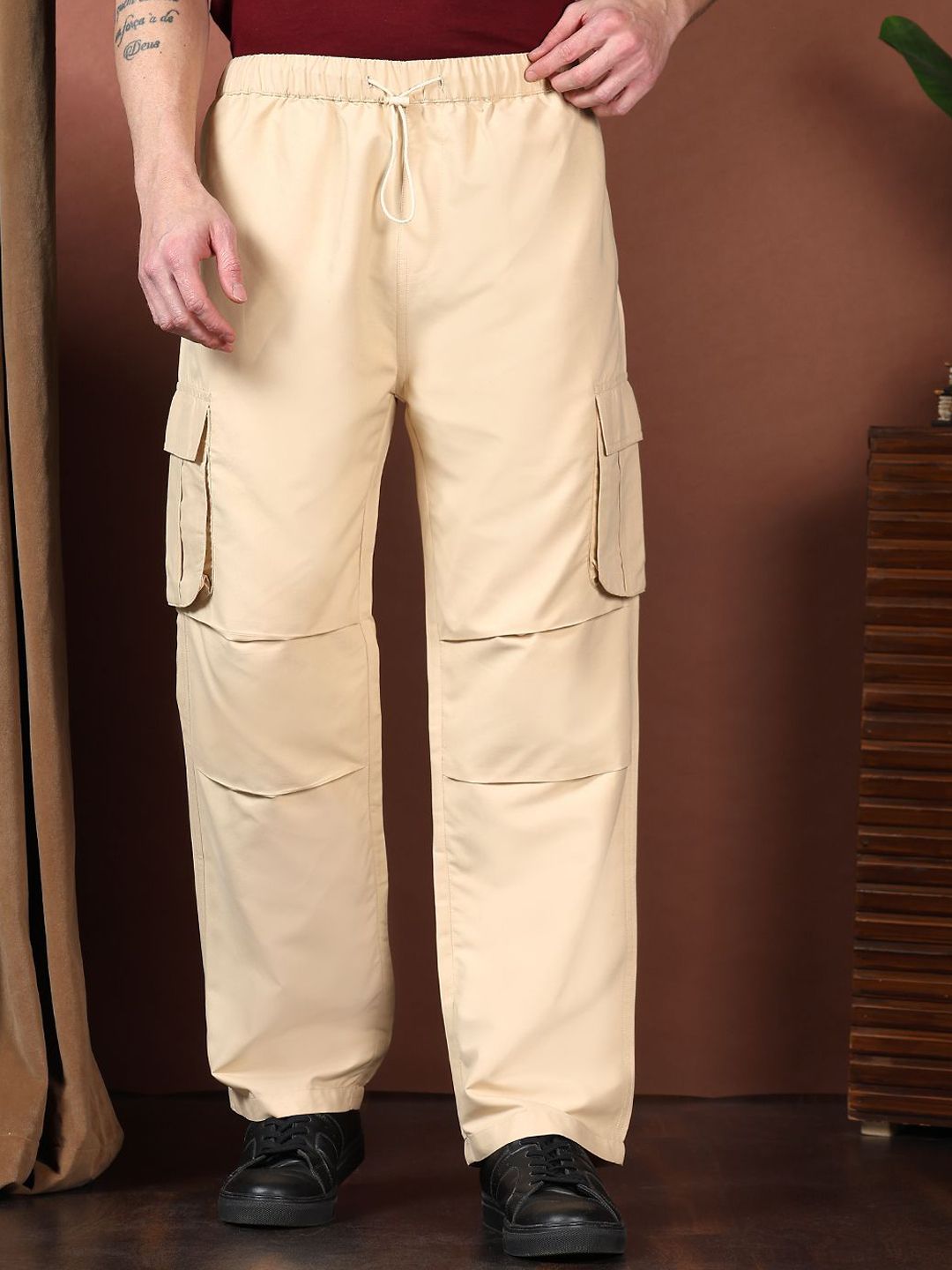 Kotty Men Relaxed Easy Wash Cargos Trousers