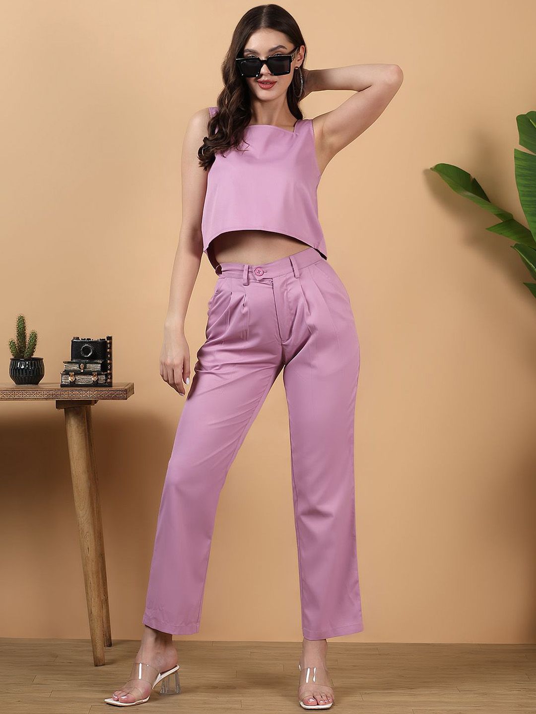 Kotty Sleeveless Crop Top With Trouser 