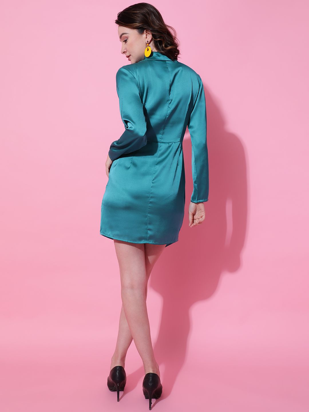 Kotty Solid Satin Wrap Dress