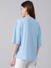 Kotty Women Graphic Printed Round Neck Cotton Oversized T-shirt