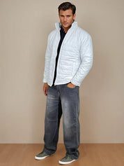 Kotty Men Self Design Mock Collar Puffer Jacket