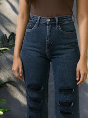 Kotty Women Wide Leg High-Rise Highly Distressed Stretchable Jeans