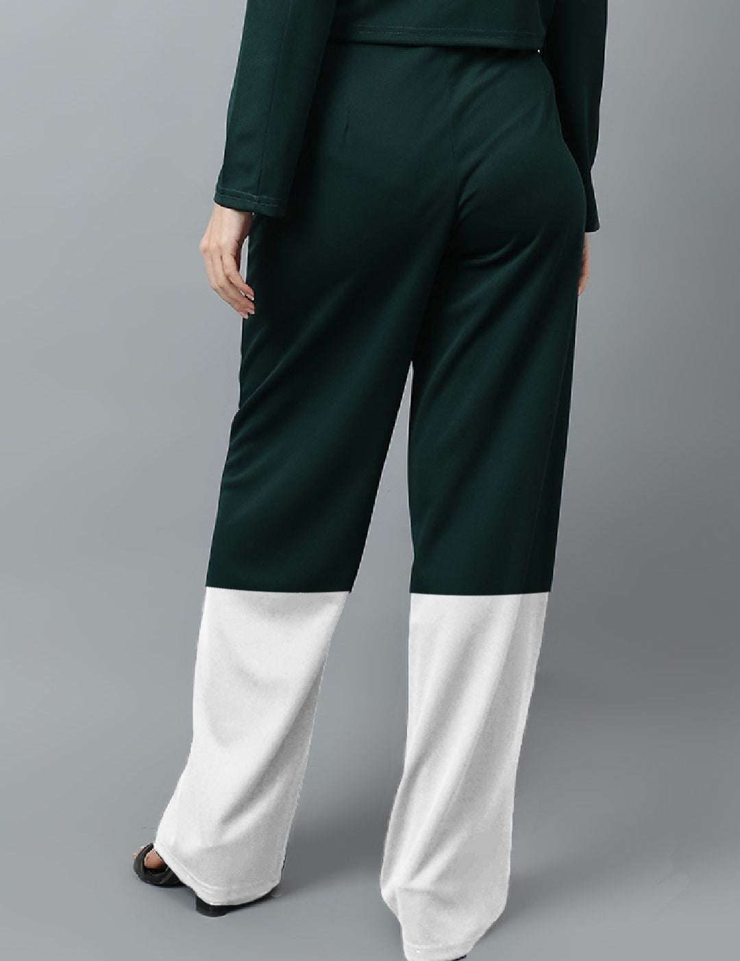 Kotty Women Colourblocked High-Rise Easy Wash Trousers