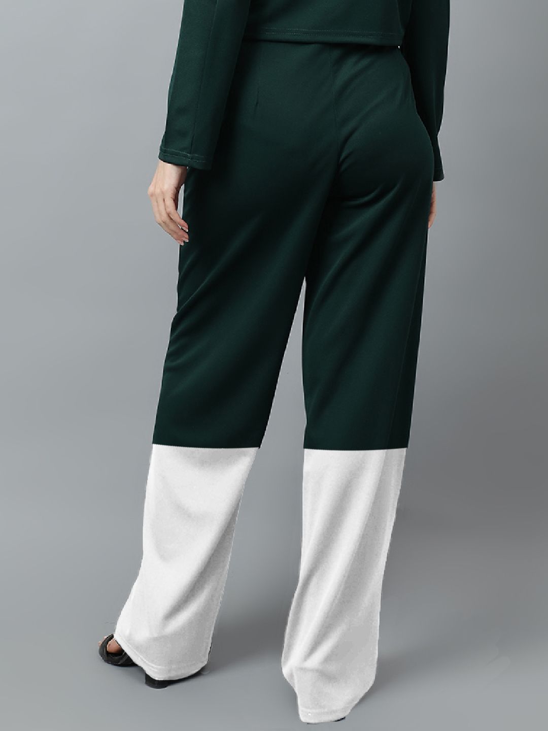 Kotty Women Colourblocked High-Rise Easy Wash Trousers