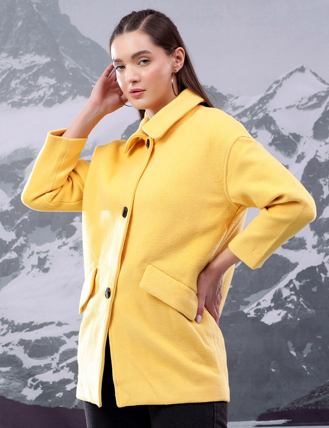 Kotty Women Spread Collar Overcoat