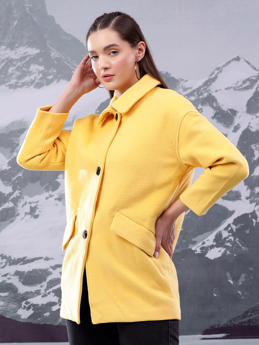 Kotty Women Spread Collar Overcoat
