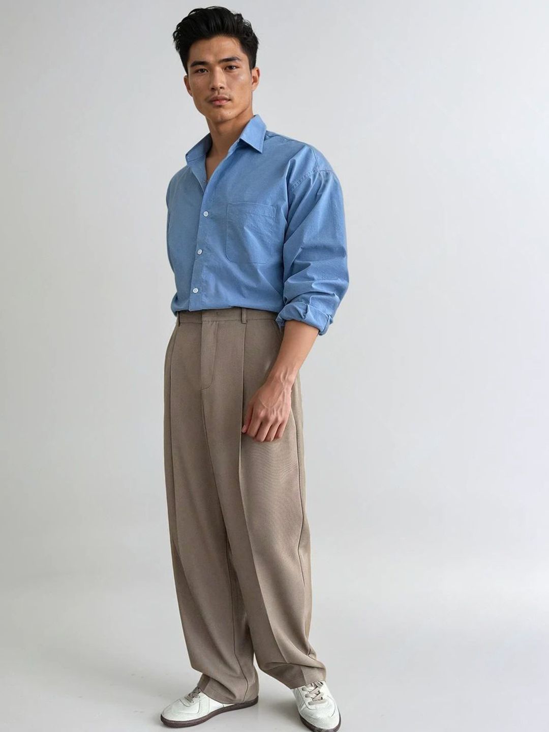 Kotty Men High-Rise Easy Wash Wide Leg Trousers