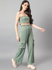 Kotty Green Off-Shoulder Top With Trouser