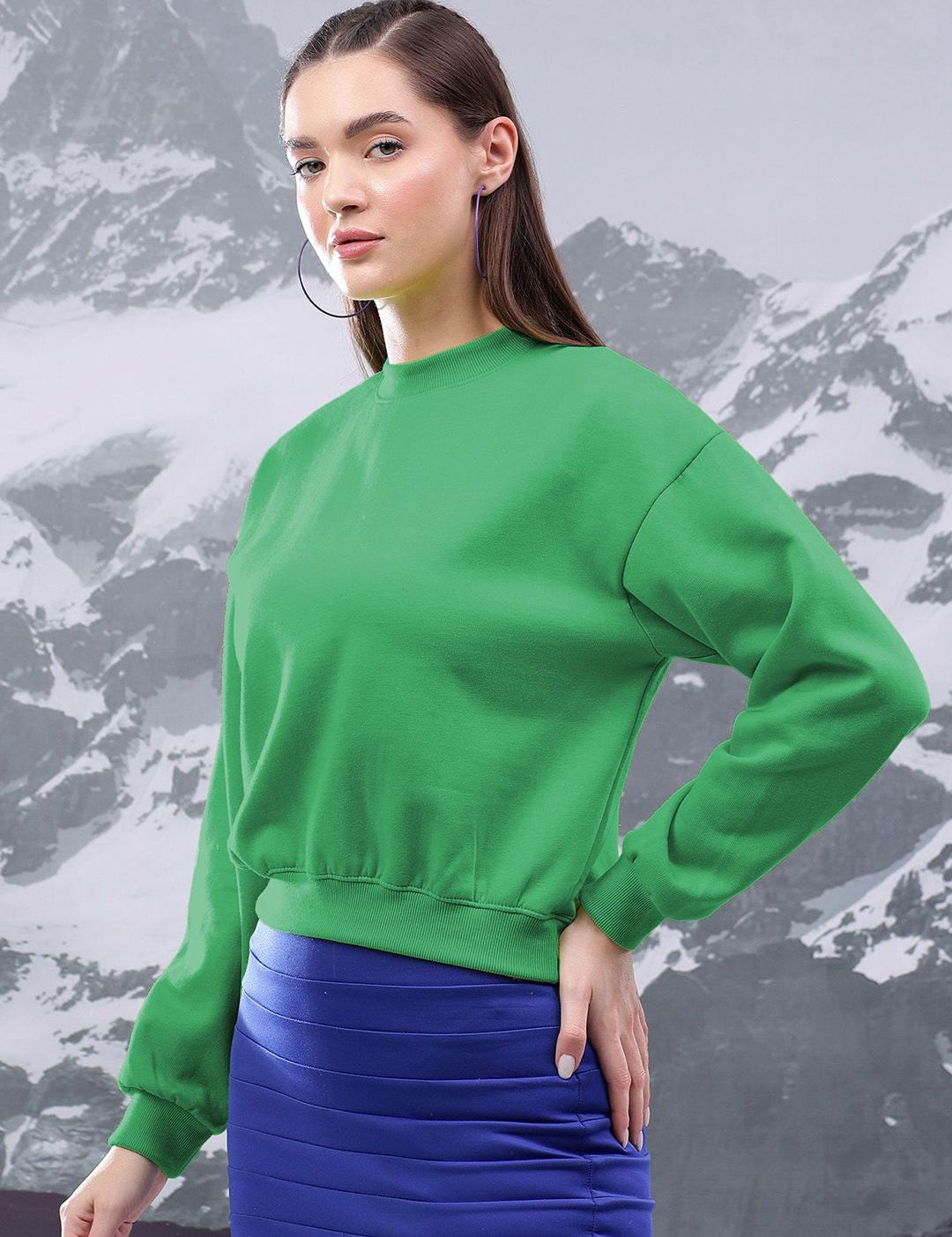 Kotty Women Round Neck Pullover Sweatshirt