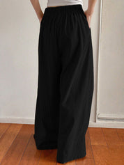 Kotty Women Relaxed Straight Leg Loose Fit High-Rise Corduroy Cotton Trousers