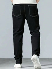 Kotty Men Slim Fit Mid-Rise Clean Look Cotton Stretchable Jeans