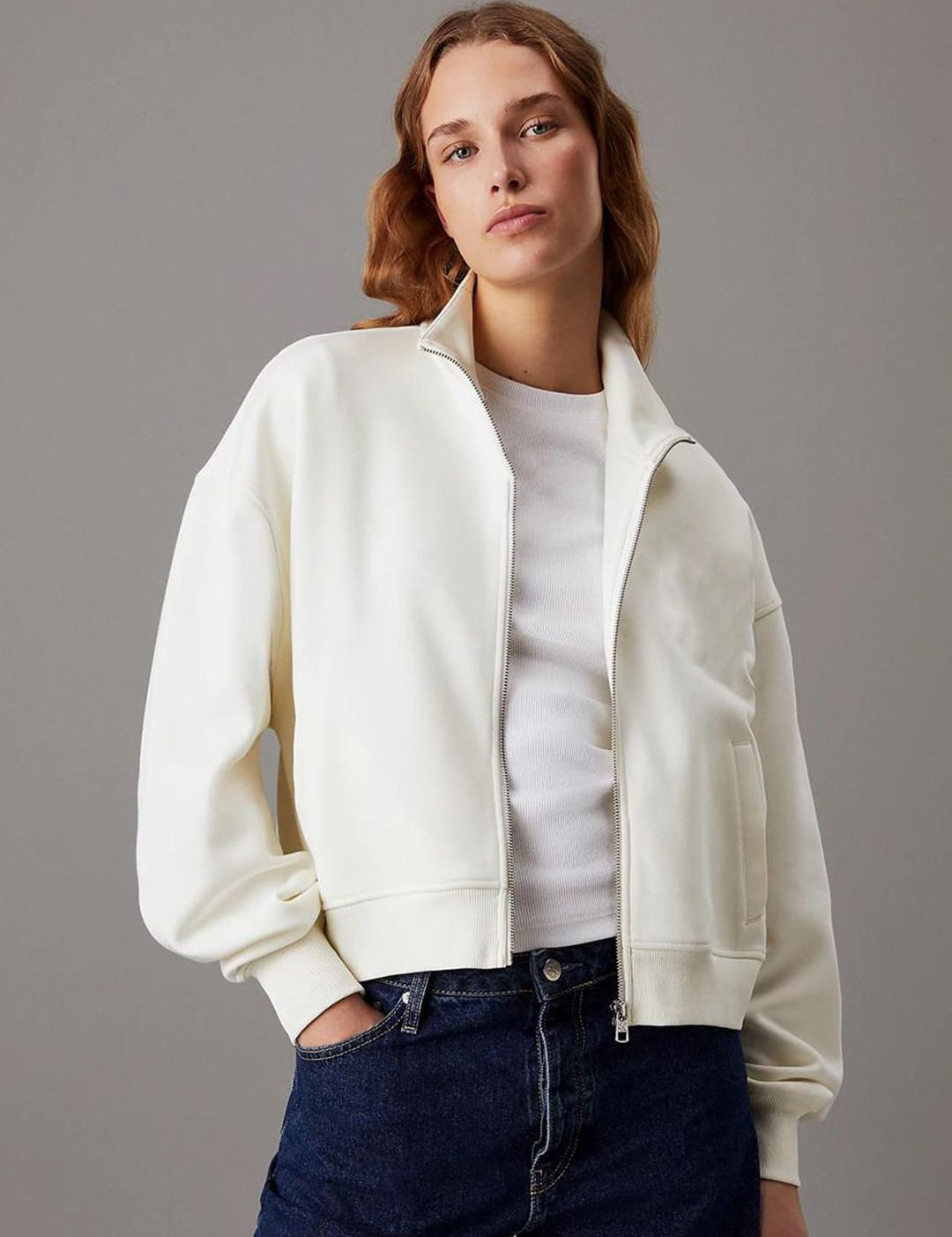 Kotty Women High Neck Front-Open Sweatshirt