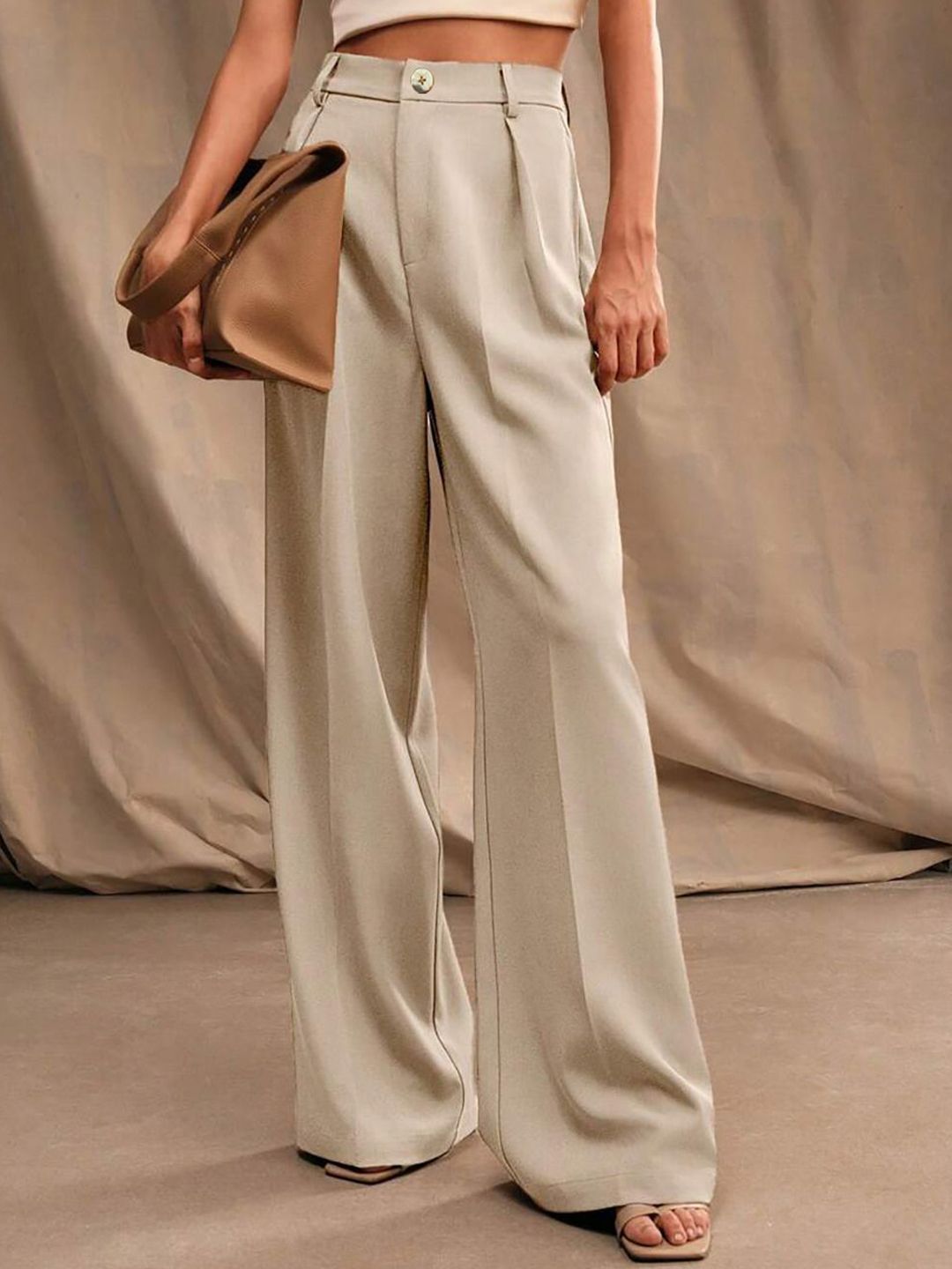 Kotty Women Relaxed Loose Fit High-Rise Formal Trousers