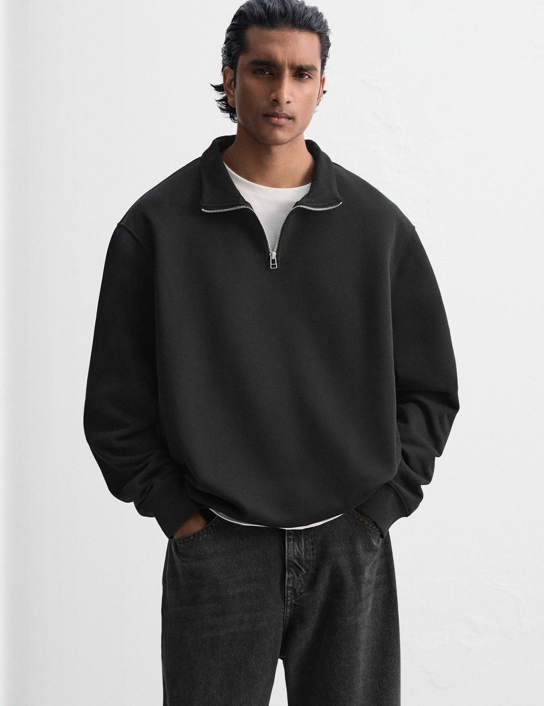 Kotty Men Shirt Collar Cotton Sweatshirt