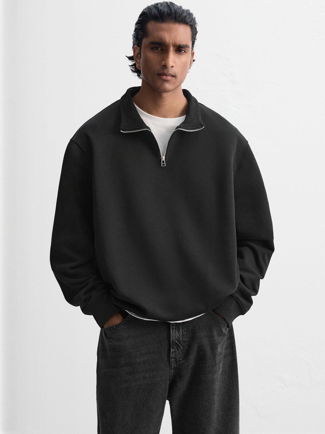 Kotty Men Shirt Collar Cotton Sweatshirt