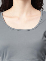 Kotty Grey Scoop Neck Top With Trouser