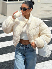 Kotty Women Woollen Crop Open Front Jacket