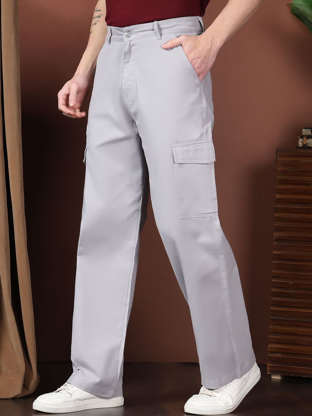 Kotty Men Relaxed Easy Wash Cargos Trousers