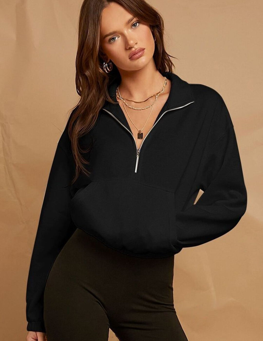 Kotty Women Turtle Neck Pullover Sweatshirt