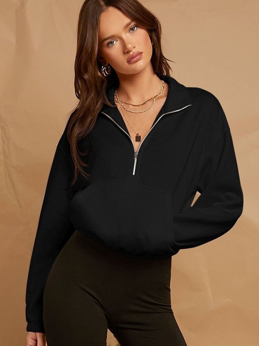 Kotty Women Turtle Neck Pullover Sweatshirt