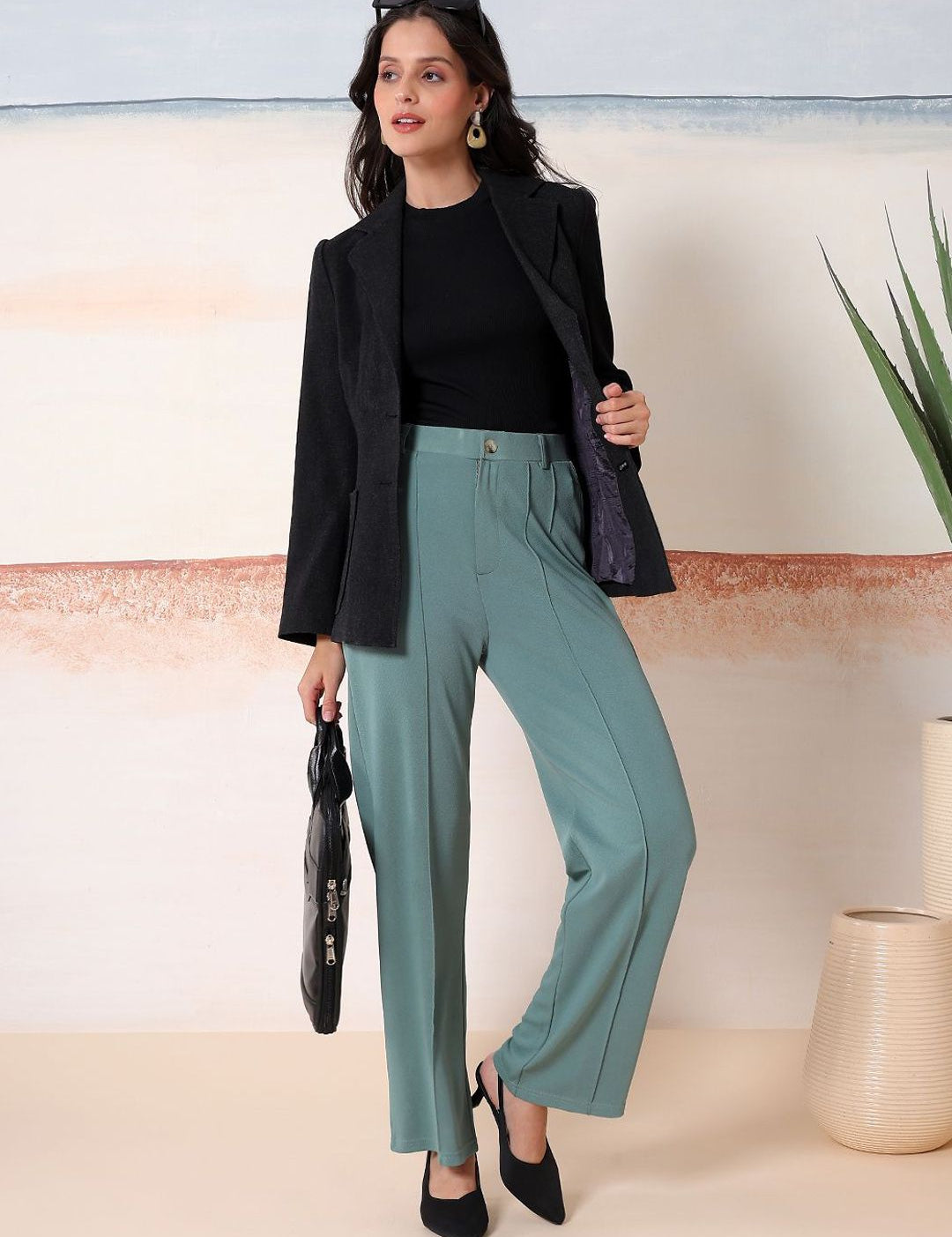 Kotty Women Sollid Round Neck Sleeveless Co-Ords